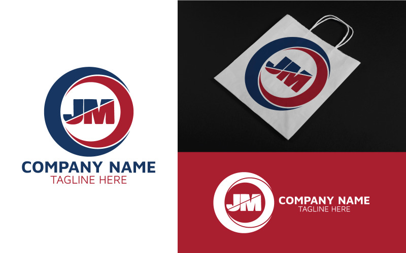Circle JM letter logo template design Logo Template
