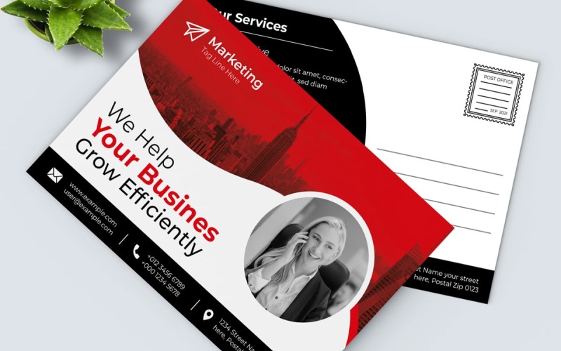 Corporate Business Post Card Template layout Corporate Identity