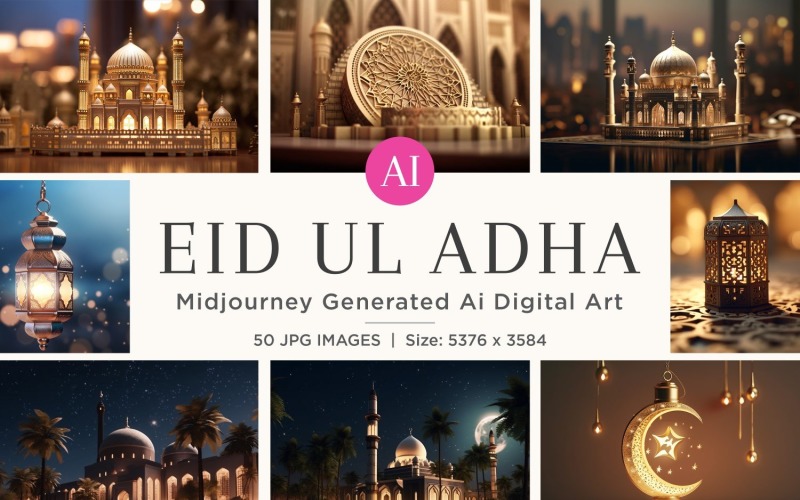 Eid ul Adha Islamic Festival Background Set 50 V - 3 Illustration