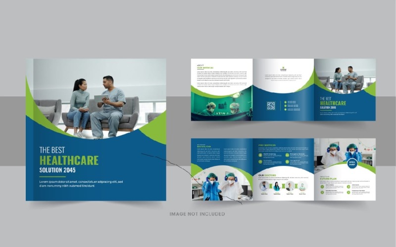 Healthcare or medical square trifold brochure or medical service trifold Corporate Identity