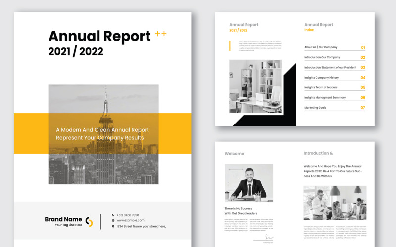 Annual Report Brochure Template Layout Corporate Identity