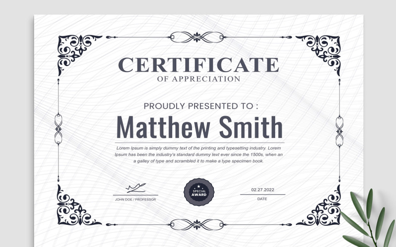 Certificate Appreciation Templates Corporate Identity