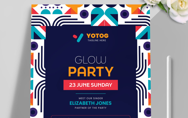 Glow Party Flyer Templates Corporate Identity