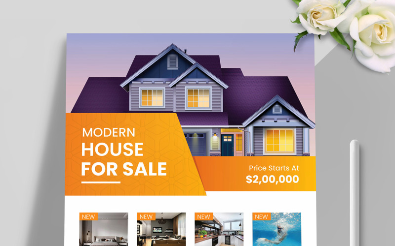 Modern Real Estate Flyer Template Layout Corporate Identity