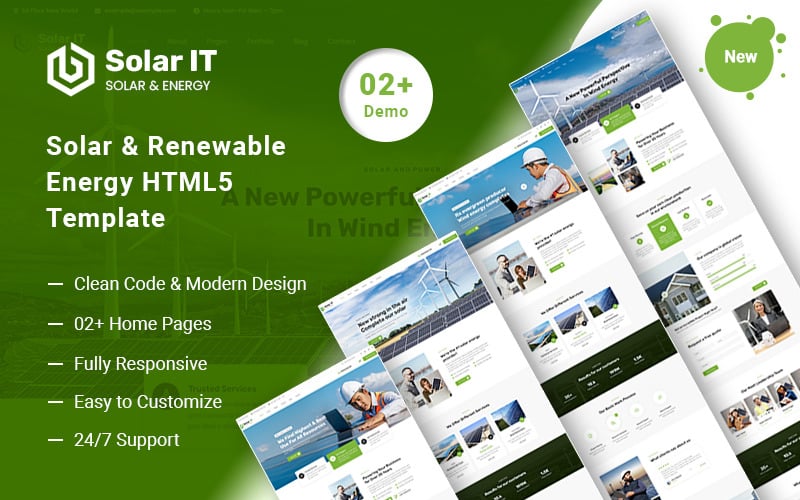 Solar-IT – Solar Renewable Energy HTML5 Template Website Template