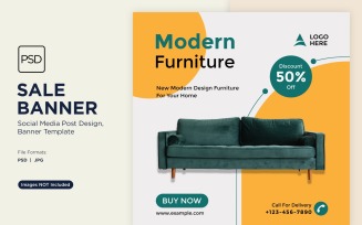 Special Sale on Home Modern Furniture Banner Design Template