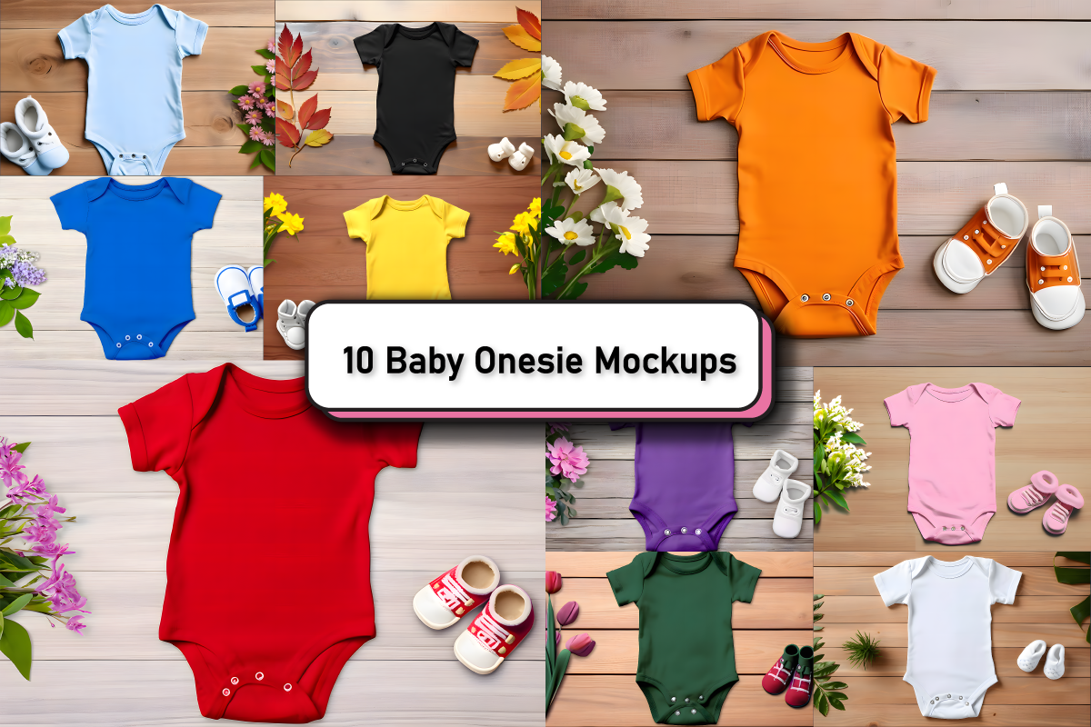 Baby Onesie Bodysuit Mockup Bundle