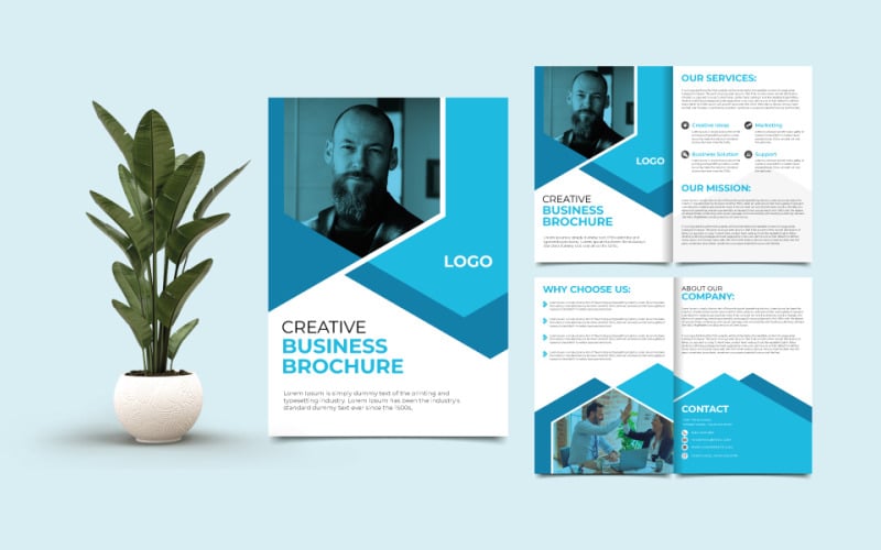 Bifold Brochure Design Template vector Corporate Identity