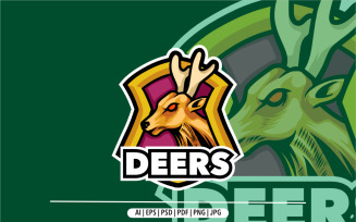 Deer mascot logo design for sport