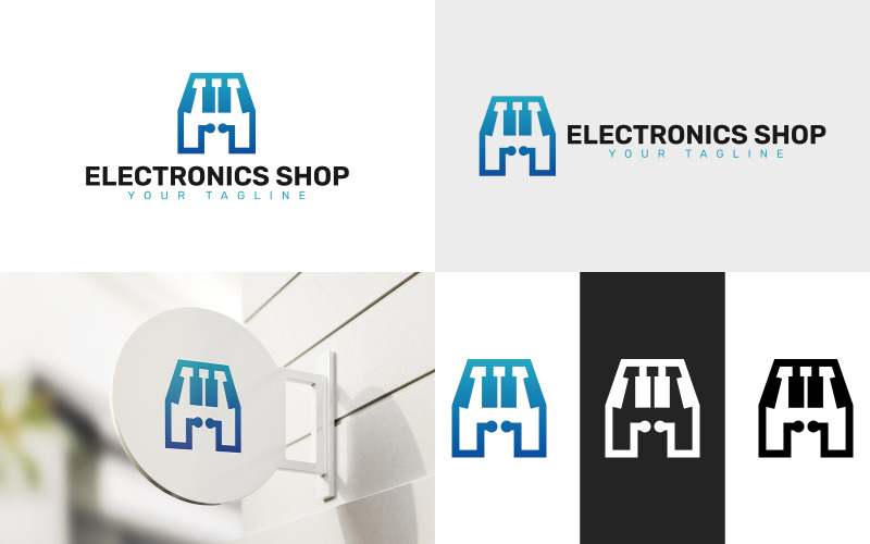 Electronics shop Logo Template Design