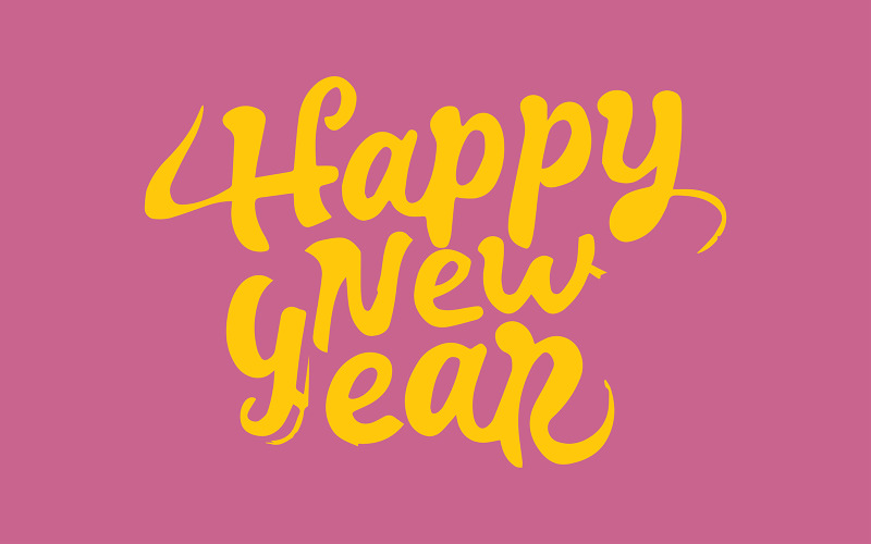 Free Happy New Year hand drawn vector lettering Vector Graphic