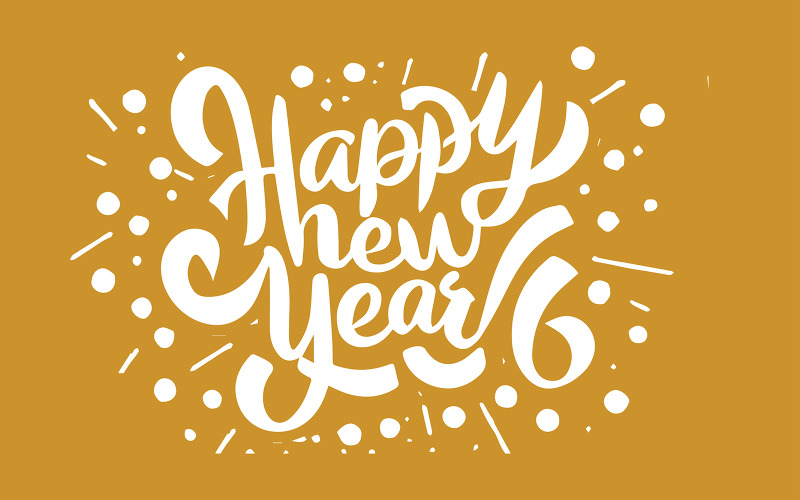 Happy New Year Text Vector Design Free Vector Graphic