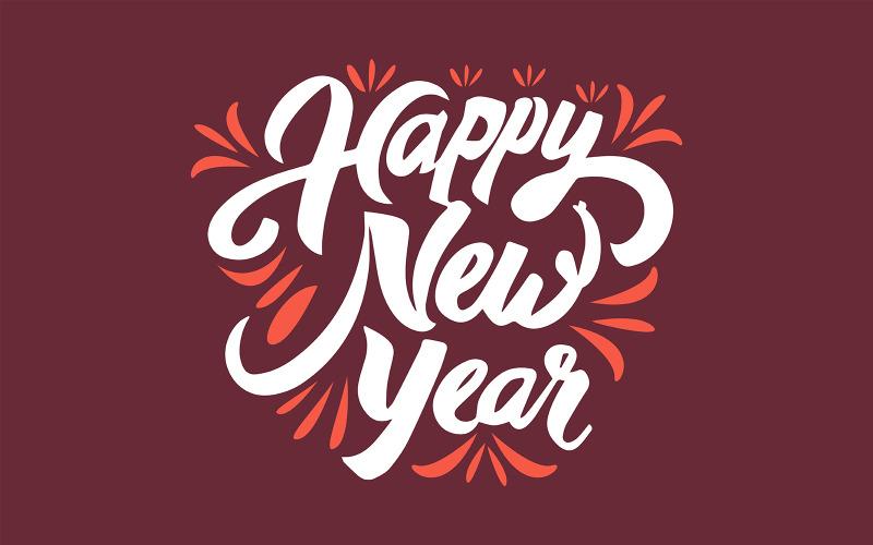 Happy New Year Vector Design with isolated design Vector Graphic