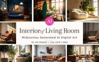 Italian Living Room interior Design illustration 50 Set V - 10