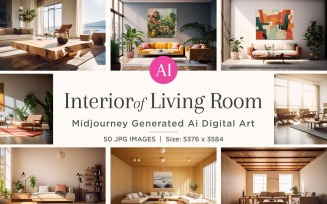 Italian Living Room interior Design illustration 50 Set V - 14