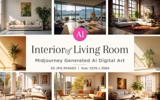 Italian Living Room interior Design illustration 50 Set V - 15