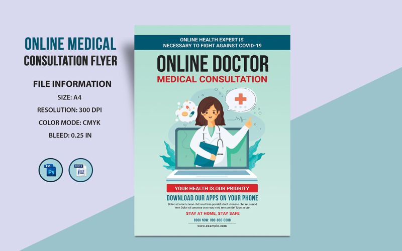 Online Medical Consultation Flyer Corporate Identity