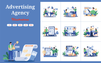 M722_Advertising Agency Illustration Pack 1