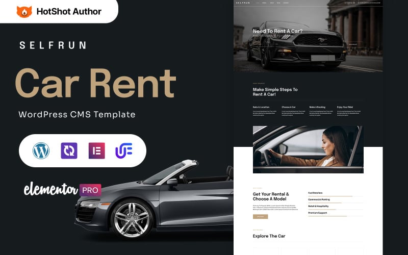 Selfrun - Car Rent WordPress Elementor Theme WordPress Theme
