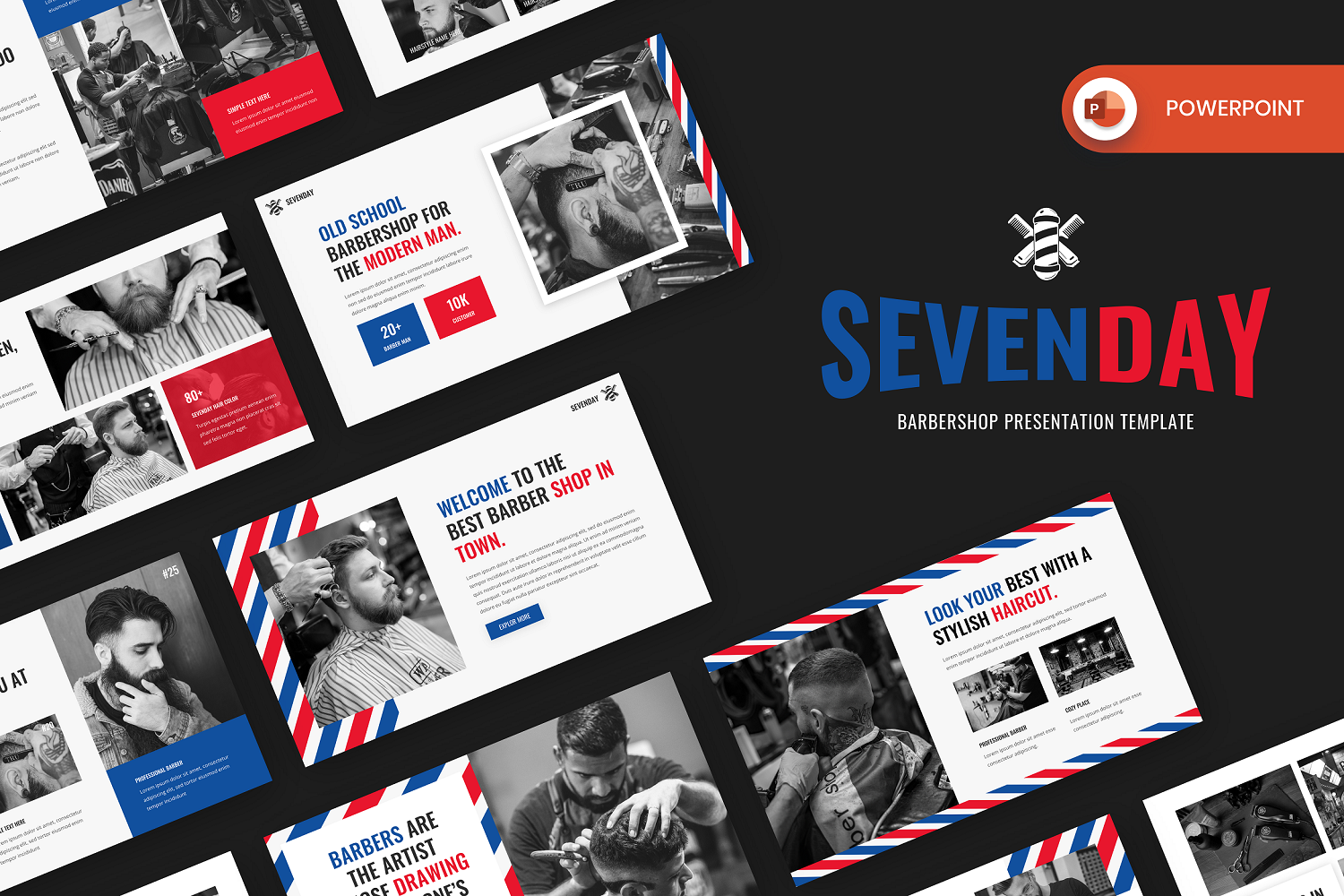 Sevenday - Barbershop PowerPoint Template