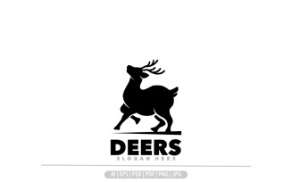 Deer silhouette symbol icon logo design illustration