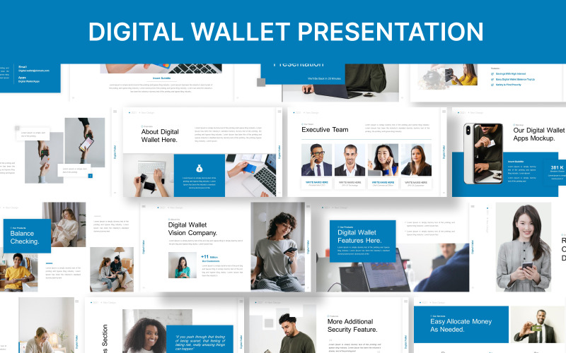 Digital Wallet Powerpoint Presentation Template PowerPoint Template