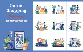 M686_Online Shopping Illustration Pack 2