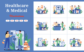 M691_Healthcare & Medical Illustration Pack