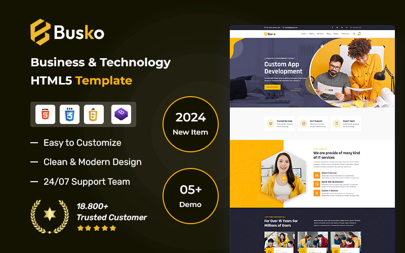 Busko – Business and Technology HTML5 Template Website Template