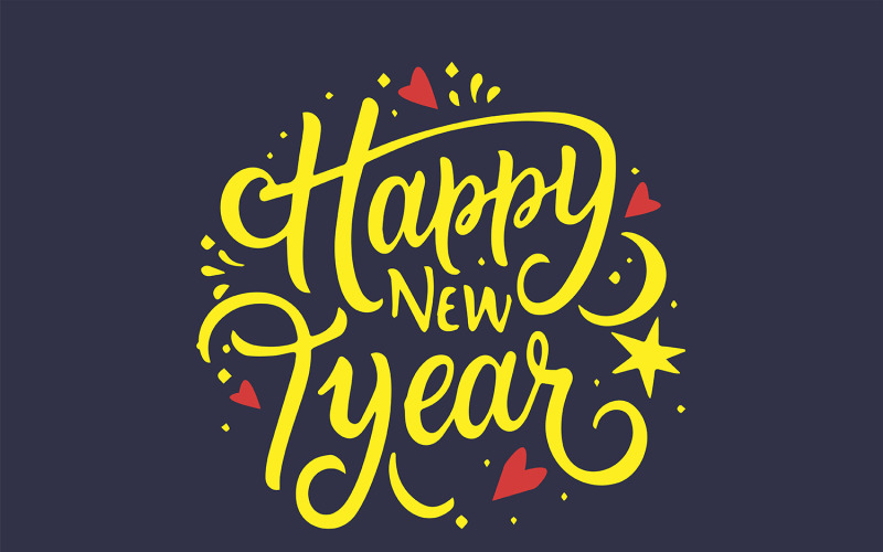 Happy New Year bold text for greetings Vector Graphic