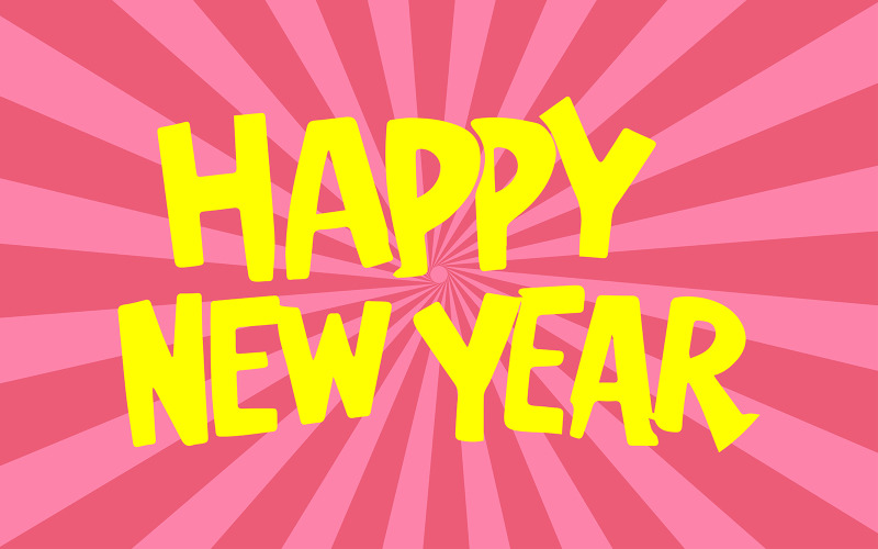 Happy New Year lettering on purple background Vector Graphic