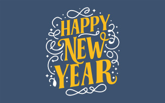 Happy new year text vector Greetings card