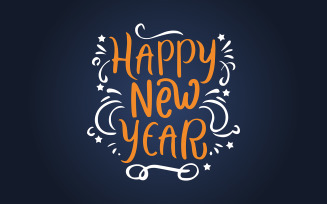 Vector illustration of Happy New Year lettering