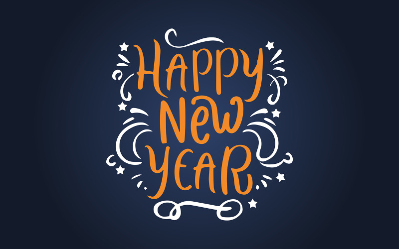 Vector illustration of Happy New Year lettering Vector Graphic