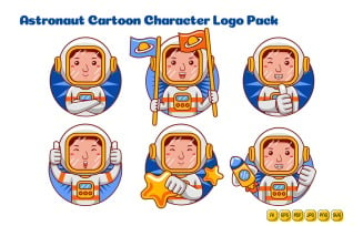 Astronaut Man Cartoon Character Logo Pack
