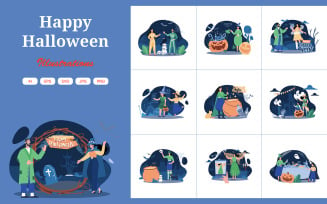 M663_Happy Halloween Illustration Pack