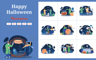 M663_Happy Halloween Illustration Pack