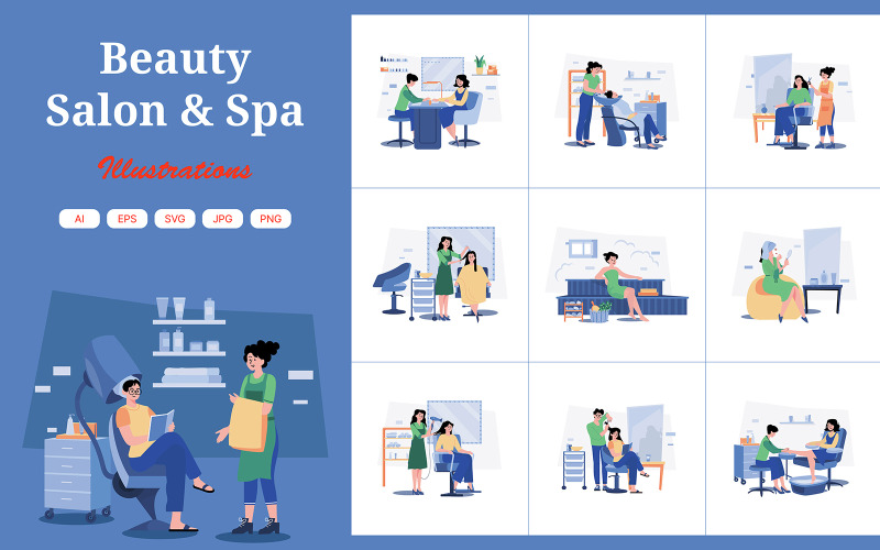 M669_Beauty Salon & Spa Illustration Pack