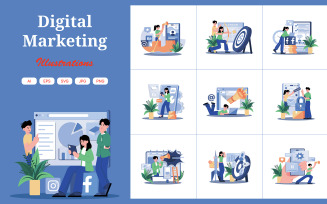 M677_Digital Marketing Illustration Pack