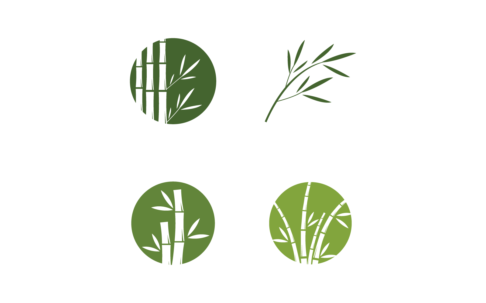 Bamboo with green leaf logo icon