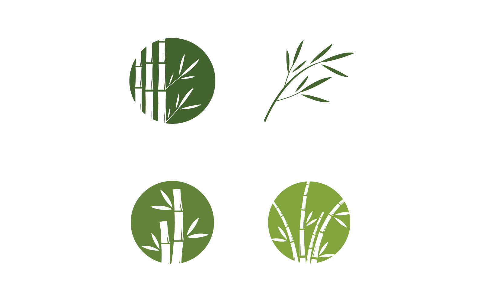 Bambú con icono de logotipo de hoja verde