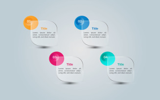 Circle style glossy infographic element template design.