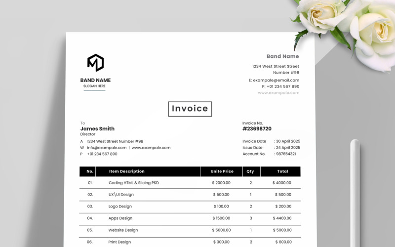Clean Corporate Invoices Layout Corporate Identity