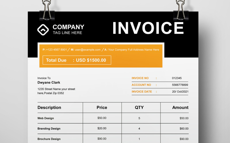 Company Invoice Templates Corporate Identity
