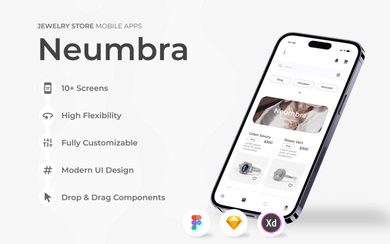 Neumbra - Jewelry Store Mobile App UI Element
