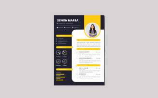 Yellow & Black CV Template