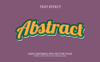 Abstract Editable Vector Eps 3D Text Effect Template Design