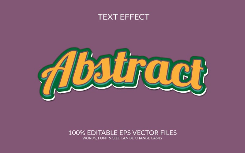 Abstract Editable Vector Eps 3D Text Effect Template Design Illustration