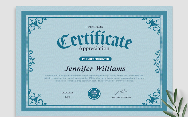 Appreciation Certificates Template Corporate Identity