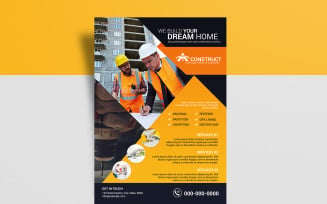 Construction Company Printable Flyer Template